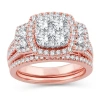 Modern Bride Womens 2 Ct. T.w. Natural White Diamond 14k Gold 14k Rose Gold Cushion Engagement Ring In Pink