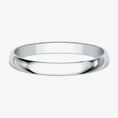 Modern Bride Womens 2mm 10k White Gold Wedding Band