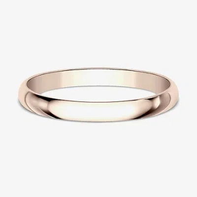 Modern Bride Womens 2mm 10k White Gold Wedding Band In Pink
