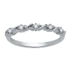 Modern Bride Womens 2mm 1/10 Ct. T.w. Natural White Diamond Sterling Silver Wedding Band In Metallic