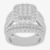 Modern Bride Womens 3 Ct.t.w. Natural Diamond 10k Gold Cushion Side Stone Engagement Ring In White