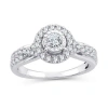 Modern Bride Womens 3/4 Ct. T.w. Natural White Diamond 10k Gold Round Engagement Ring In White