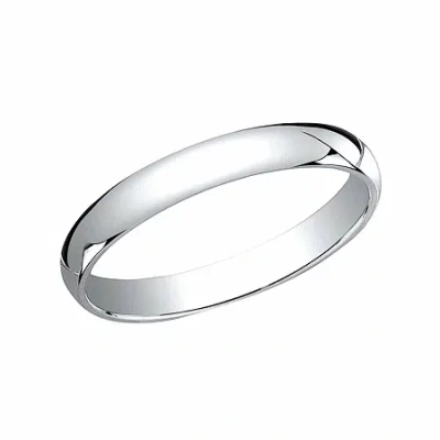 Modern Bride Womens 3mm Platinum Wedding Band In Transparent