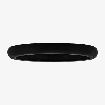 Modern Bride Womens 3mm Silicone Wedding Band In Black