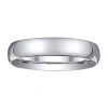 Modern Bride Womens 4mm Silver Domed Wedding Band Ring In White
