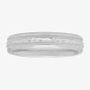 Modern Bride Womens 4mm Sterling Silver Wedding Band In Metallic
