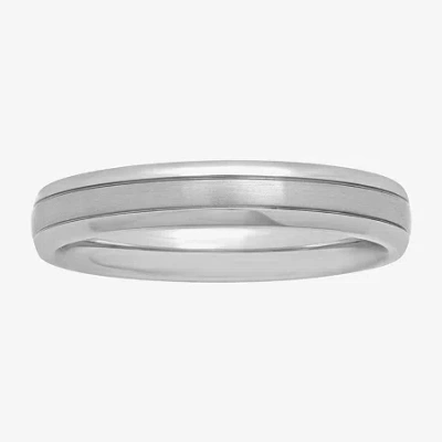 Modern Bride Womens 4mm Titanium Wedding Band In Metallic