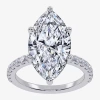Modern Bride Womens 5 1/2 Ct. T.w. Lab Grown White Diamond 14k White Gold Marquise Side Stone Engagement Ring In White