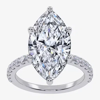 Modern Bride Womens 5 1/2 Ct. T.w. Lab Grown White Diamond 14k White Gold Marquise Side Stone Engagement Ring