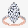 Modern Bride Womens 5 1/2 Ct. T.w. Lab Grown White Diamond 14k White Gold Marquise Side Stone Engagement Ring In Pink