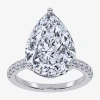 Modern Bride Womens 5 1/2 Ct. T.w. Lab Grown White Diamond 14k White Gold Pear Side Stone Engagement Ring In White