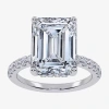 Modern Bride Womens 5 1/2 Ct. T.w. Lab Grown White Diamond 14k White Gold Side Stone Engagement Ring In White