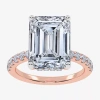 Modern Bride Womens 5 1/2 Ct. T.w. Lab Grown White Diamond 14k White Gold Side Stone Engagement Ring In Brown