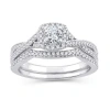 Modern Bride Womens 5/8 Ct. T.w. Natural White Diamond 10k Gold Cushion Engagement Ring In Silver