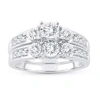 Modern Bride Womens 5/8 Ct. T.w. Natural White Diamond 10k White Gold Round Bridal Set In Silver