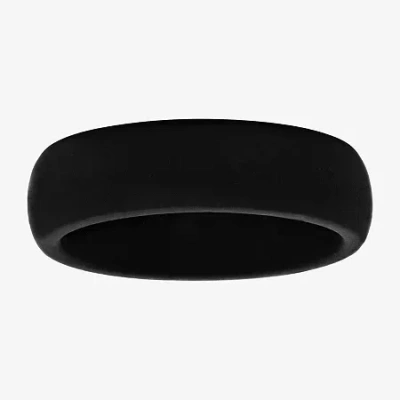 Modern Bride Womens 6mm Silicone Wedding Band In Black