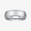 Modern Bride Womens 6mm Silver Domed Wedding Band Ring In Silver