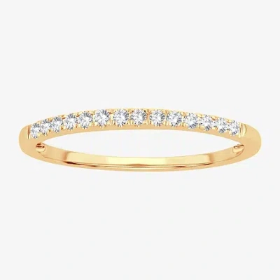 Modern Bride Womens Diamond Accent Natural White Diamond 10k Gold Wedding Band