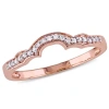 Modern Bride Womens Diamond Accent Natural White Diamond 10k Rose Gold Wedding Band In Gold
