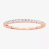 Modern Bride Womens Diamond Accent Natural White Diamond 10k Rose Gold Wedding Band In Pink