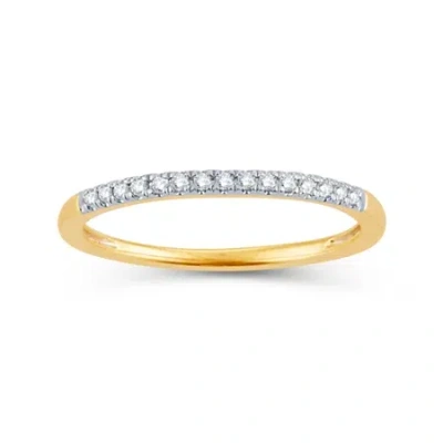Modern Bride Womens Diamond Accent Natural White Diamond 14k Gold Wedding Band