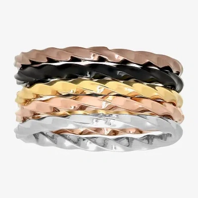 Modern Bride Womens Stainless Steel Wedding Ring Set In Gold