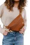 Modern + Chic Catherine Fanny/crossbody Bag In Cognac In Green