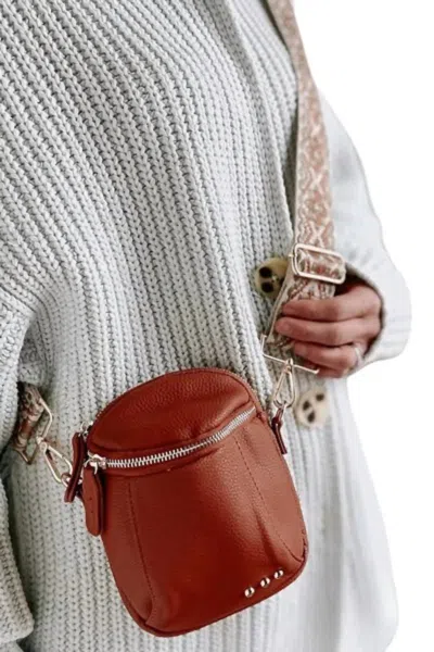 Modern + Chic Ellie Crossbody Bag In Cognac In Green