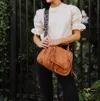 Modern + Chic Haven Crossbody Boho Saddle Bag In Brown