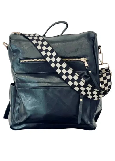 Modern + Chic Women's Brielle Convertible Backpack + Strap Bundle In Black