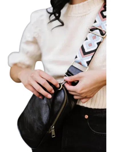 Modern + Chic Women's Sutton Sling Crossbody Fanny Bag In Black