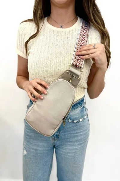 Modern + Chic Women's Sutton Sling Crossbody Fanny Bag In Grey In Gray