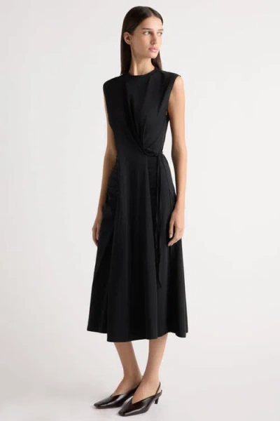 Modern Citizen Agnes Twist-drape Jersey Dress In Black
