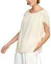 Modern Citizen Akari Semi-sheer Gathered-shoulder Blouse In White