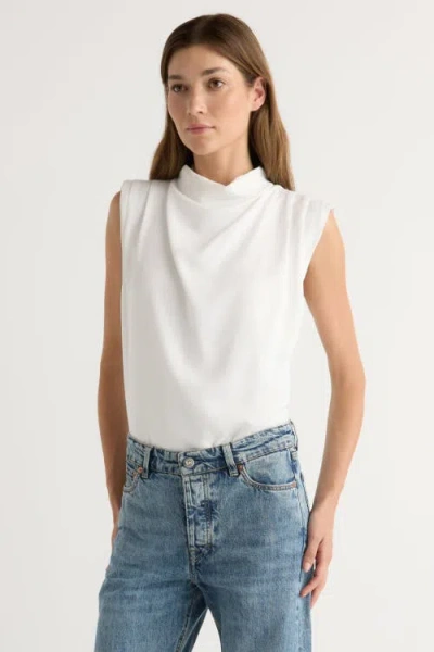Modern Citizen Allegra Gathered Neck Sleeveless Blouse In Neutral