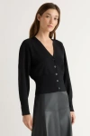 Modern Citizen Carson Button-front Cardigan In Black