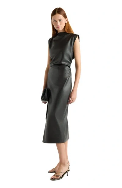 Modern Citizen Channing Vegan Leather Wrap Neck Dress In Multi