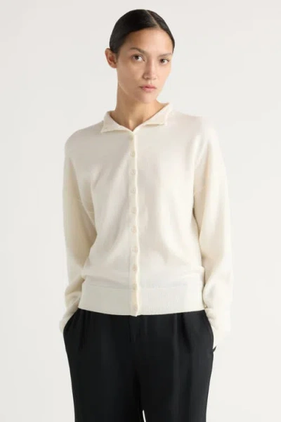Modern Citizen Charlee Lightweight Wool Button Cardigan In Neutral