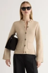 Modern Citizen Eames Cotton Wool Button Cardigan In Multi
