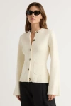 Modern Citizen Eames Cotton Wool Button Cardigan In White