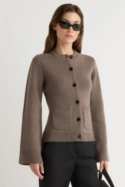 Modern Citizen Eames Organic Cotton-wool Cardigan In Brown