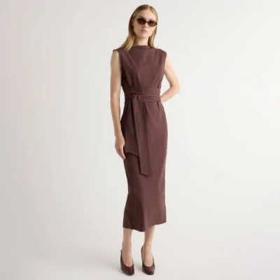 Modern Citizen Edina Tie-front Slit-neck Dress In Purple