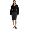 Modern Citizen Elinor Organic Cotton Wool V-neck Cardigan In Black