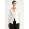 Modern Citizen Emmett Structured-sleeve Denim Jacket In White