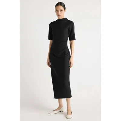 Modern Citizen Evie Ribbed-knit Jersey Dress In Black