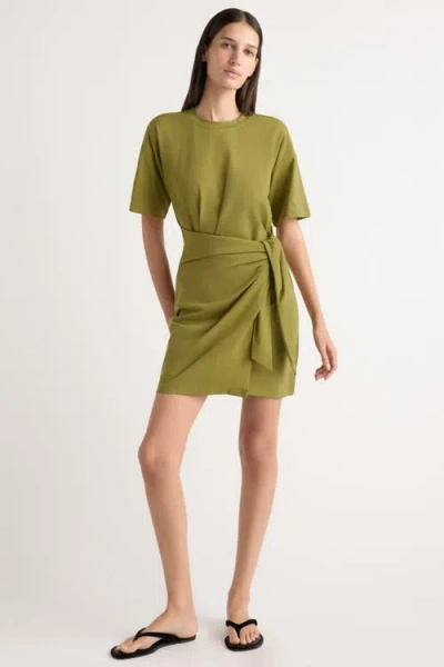 Modern Citizen Fallon Organic Cotton T-shirt Wrap Dress In Green