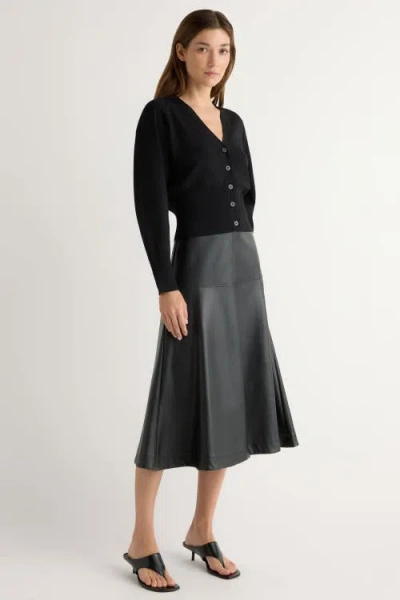 Modern Citizen Harley A-line Vegan Leather Skirt In Black