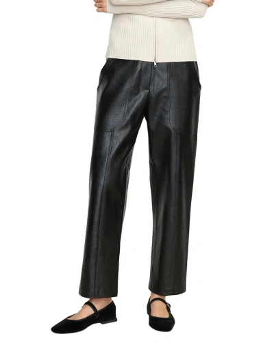 Modern Citizen Hudson Vegan Leather Cropped Pant In Black