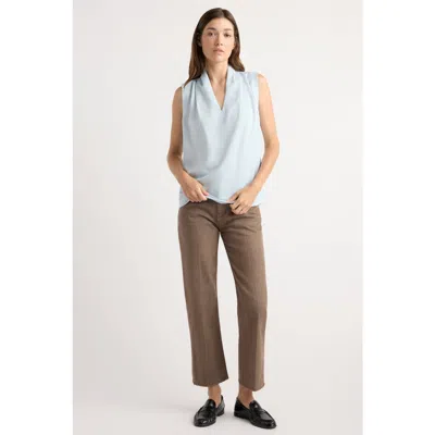 Modern Citizen Jae V-neck Sleeveless Blouse In Blue