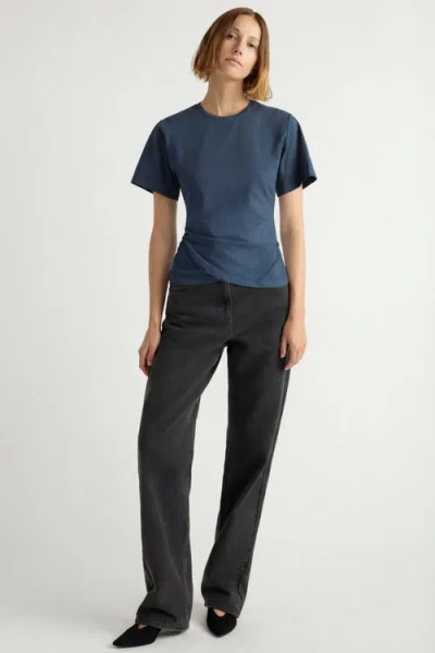 Modern Citizen Janette Front-wrap Jersey Tee In Blue